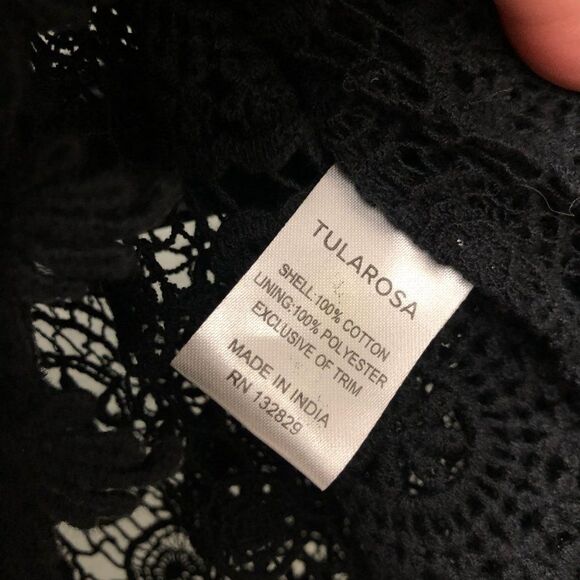 Tularosa Amelia Black Crochet Lace Top - Size S - Picture 5 of 6